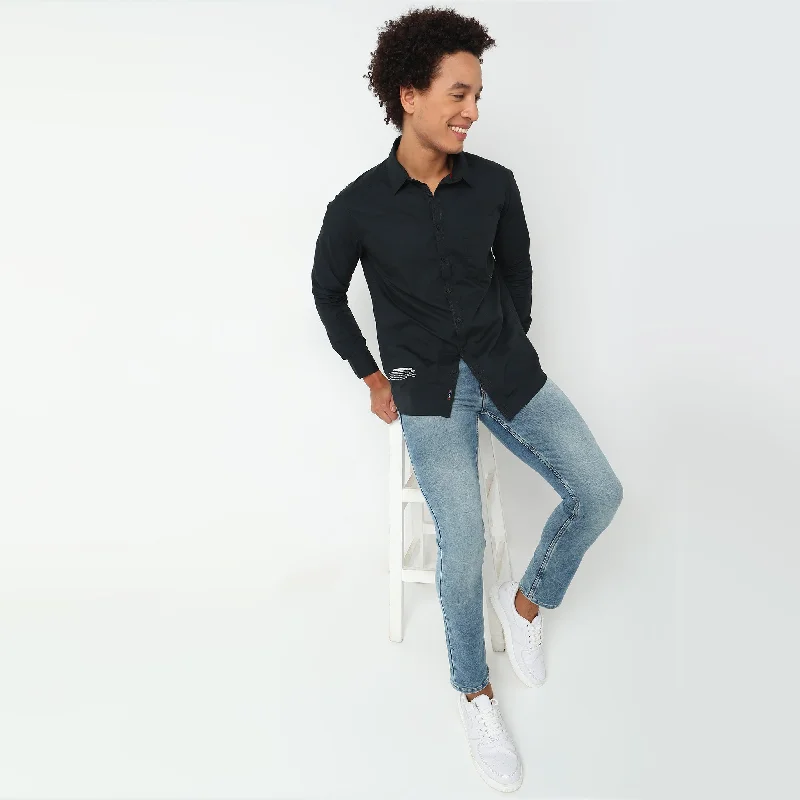 Extra Savings FreeSpirit® - Fine Premium Cotton Poplin Double Stitched Shirt - Regular Fit