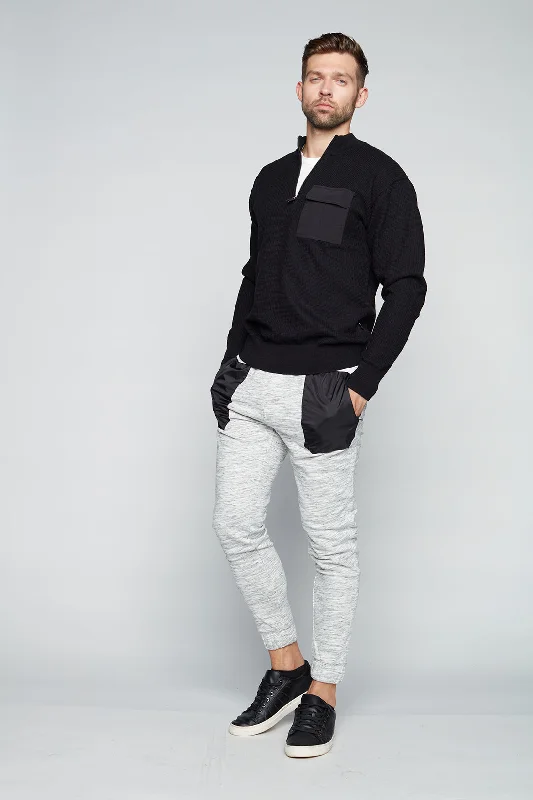 Crazy Deals AXEL - Pull-On French Terry Jogger - Grey Space Dye