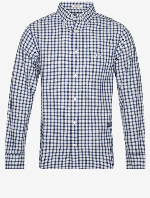 Weekend Specials to Enjoy Regular Archive Oxford Check Shirt Deep Blue
