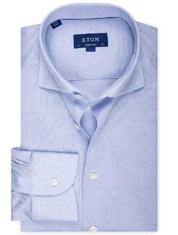 Friends and Family Sale Blue Pique Jersey Contemporary Shirt