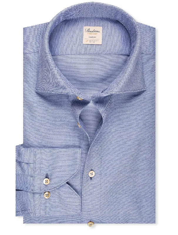 Seasonal Clearance Fitted Stretch Shirt Blue