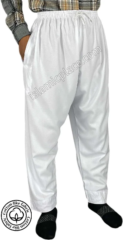 Big Savings White - Plain Men Pants in Comfy Cotton Like Texture