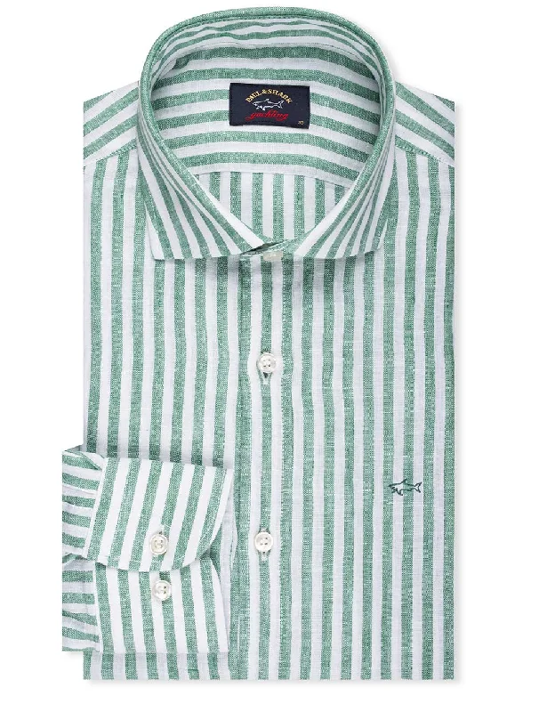Buy More, Save More Stripe Linen Shirt Green