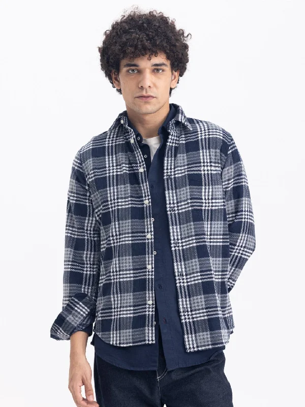 Seasonal Sale Navy Flannel Corduroy Shirt