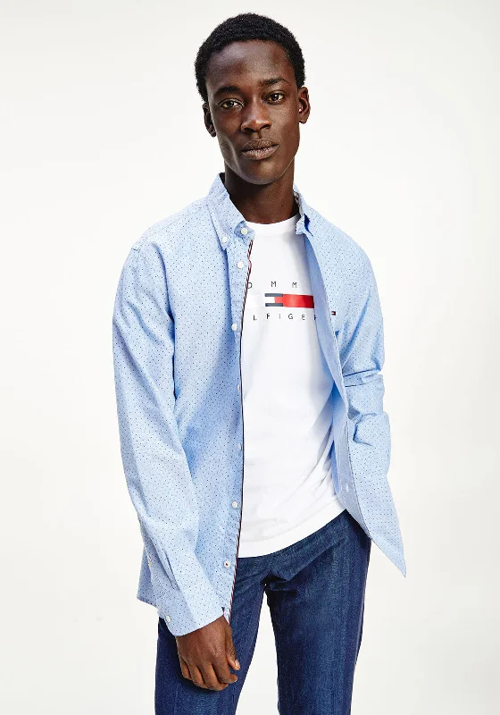 Quick Sale Tommy Hilfiger Organic Oxford Mini Print Shirt, Copenhagen Blue