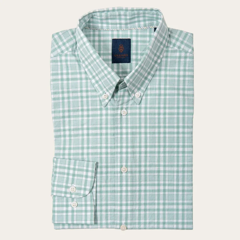 Reduced Rates Green Slim Fit Summer Plaid Button Down Shirt