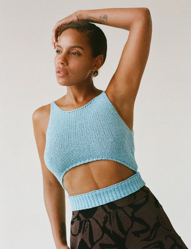 Super Bargain SINTRA SLIT TOP IN SKY BLUE