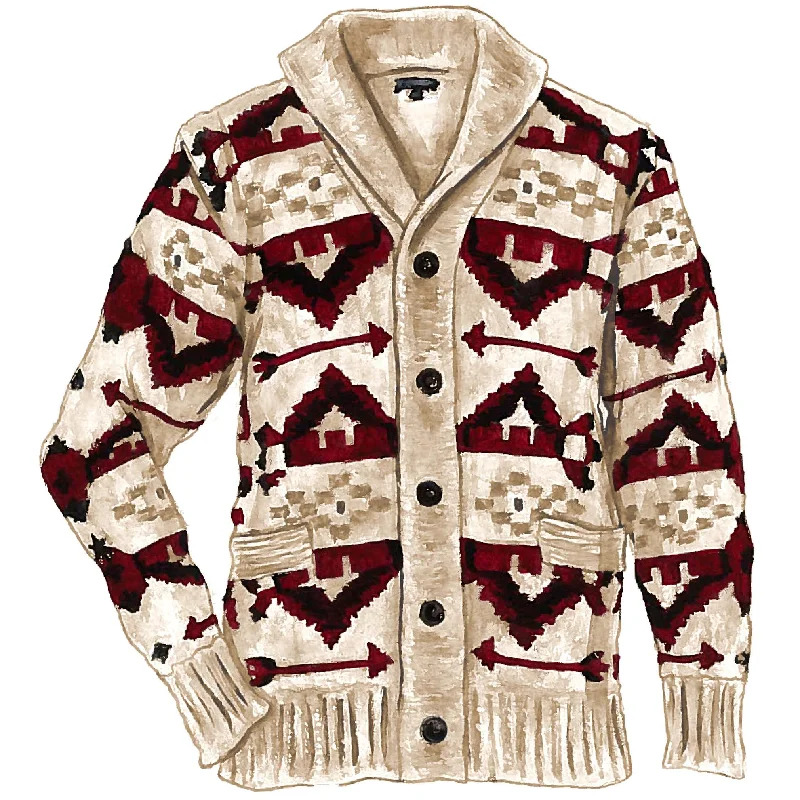 Seasonal Sale Southwestern Shawl Collar Sweater