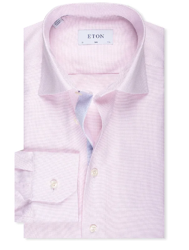 Steal Deal Slim Fit Dobby Shirt Pink