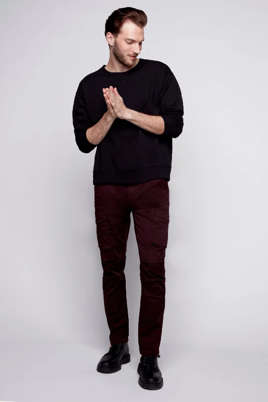 Weekend Extravaganza: Shop Now DEAN -  Slim Fit Cargo Chinos (Convertible Joggers) - Wine