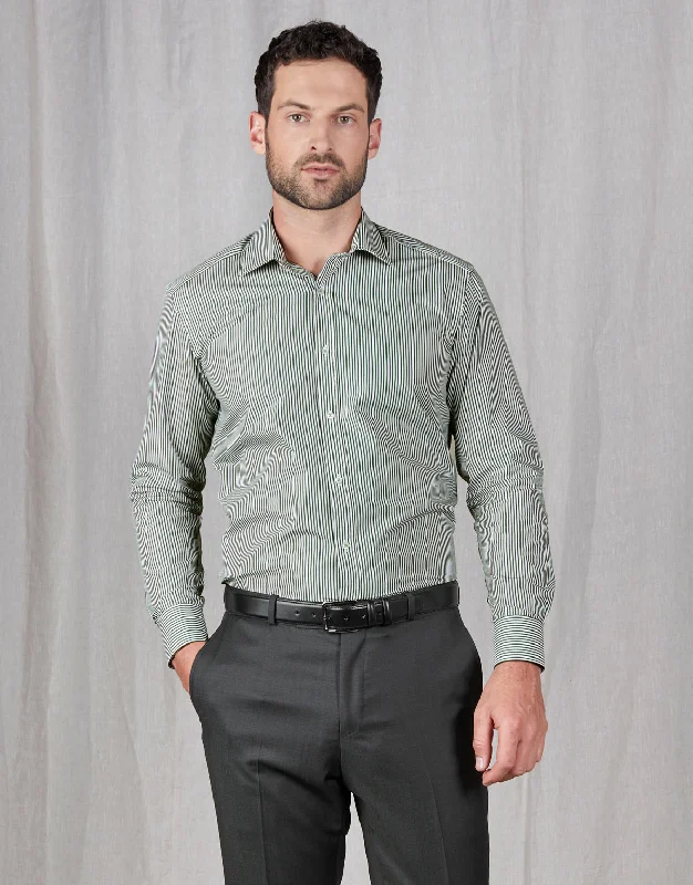 Instant Deal London Green & White Stripe Shirt