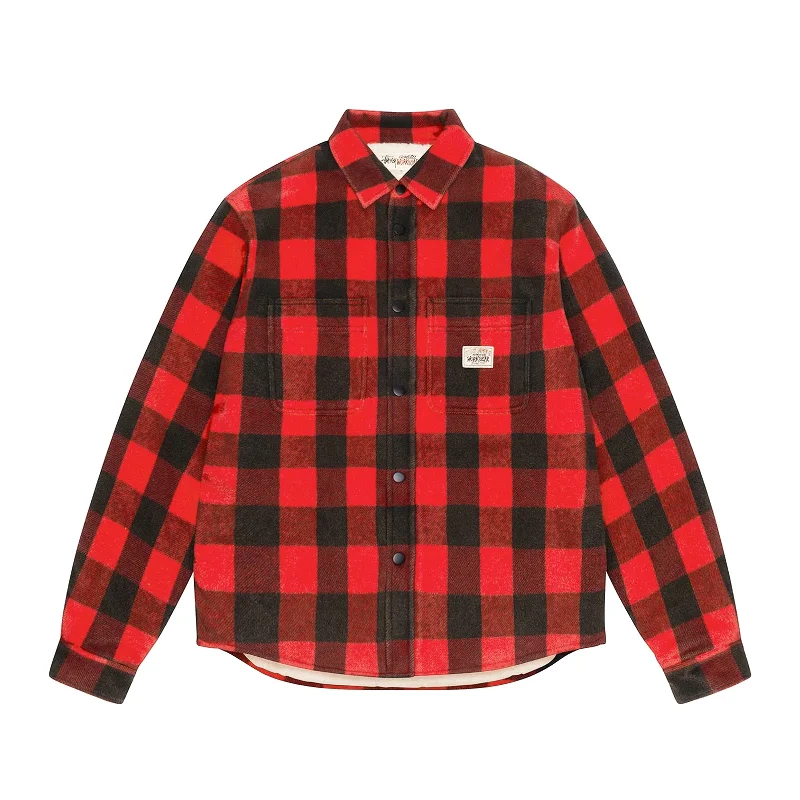 Take Advantage Sherpa Lined Buffalo Plaid Shirt