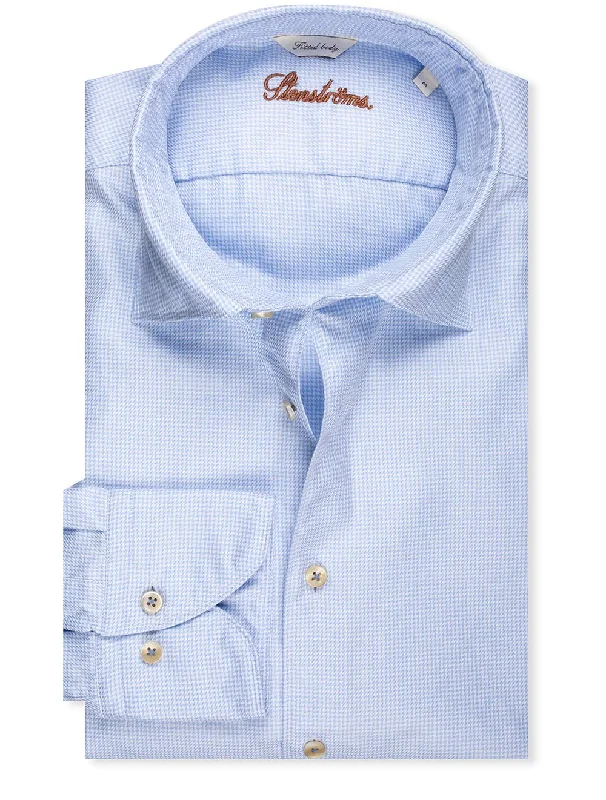 Act Fast Washed Houndstooth Shirt Blue