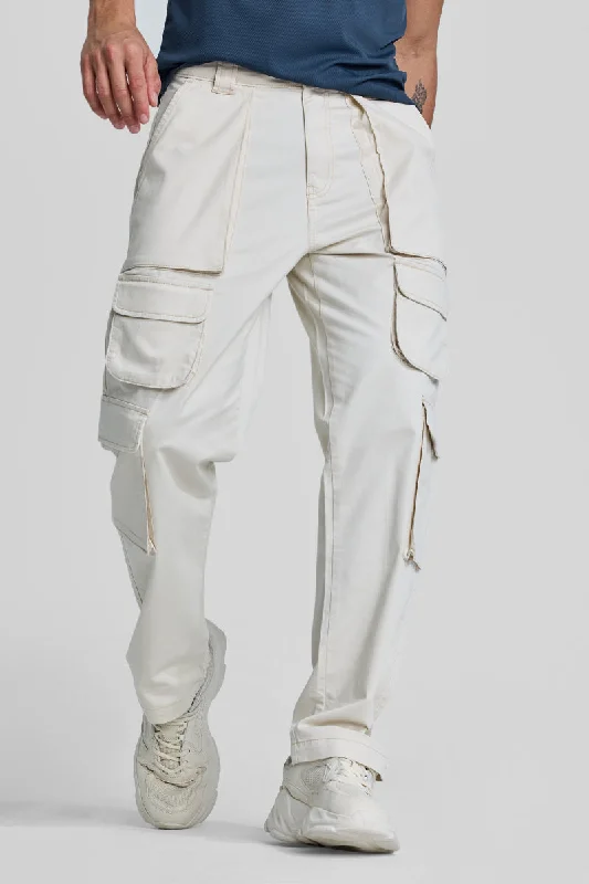 Weekend Shopping Made Better Cream Relaxed Fit Cargo Pants