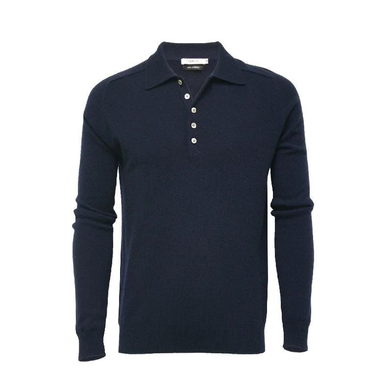 Holiday Sale Cashmere Polo Neck Sweater Porter Navy