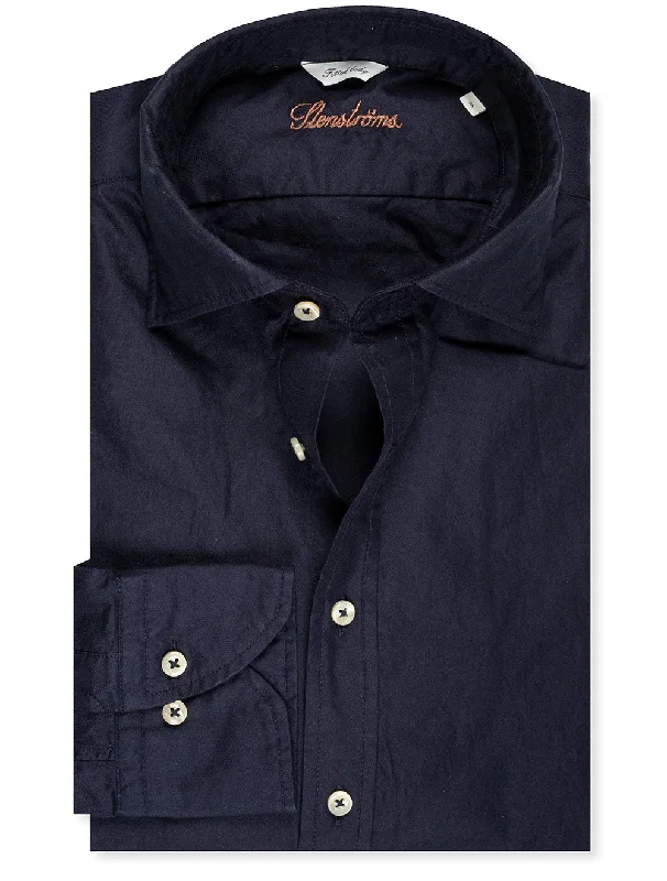 Low Price Fitted Soft Collar Sport Shirt Navy