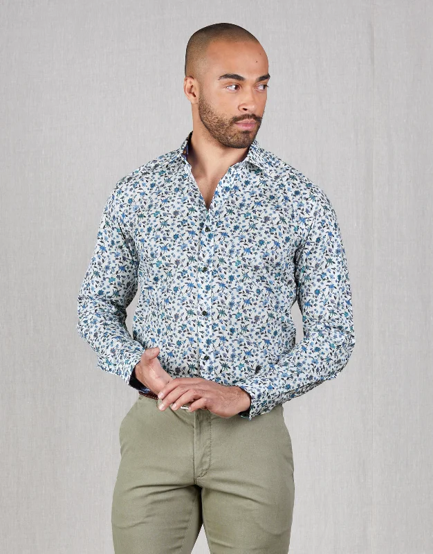 Weekend Flash Sale Barbican Blue Floral Print Shirt
