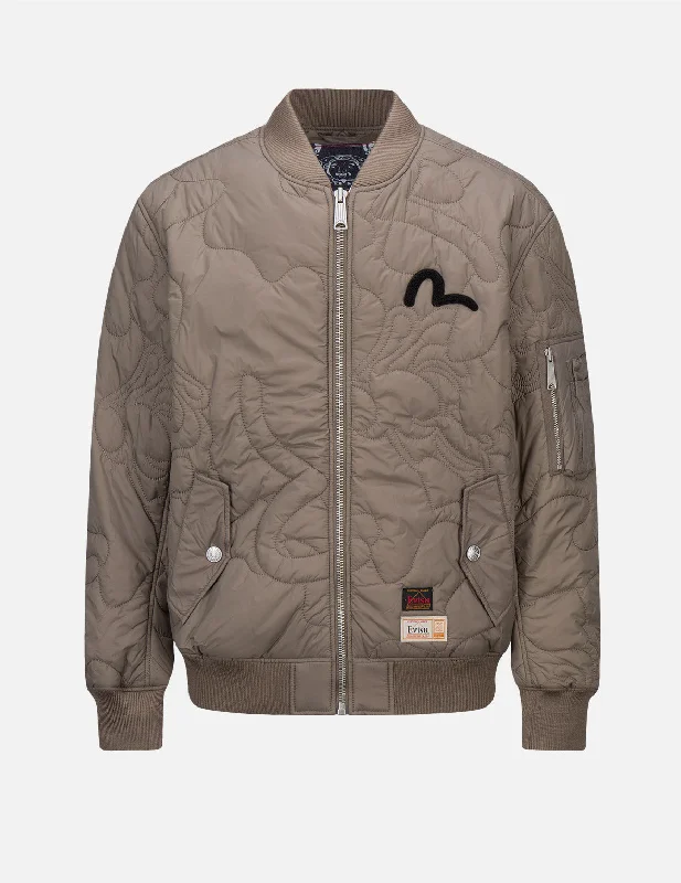 Big Savings Quilted Camouflage Bomber Jacket