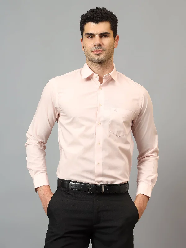 Amazing Deals Men's Pink Formal Plain Full Sleeve Shirt