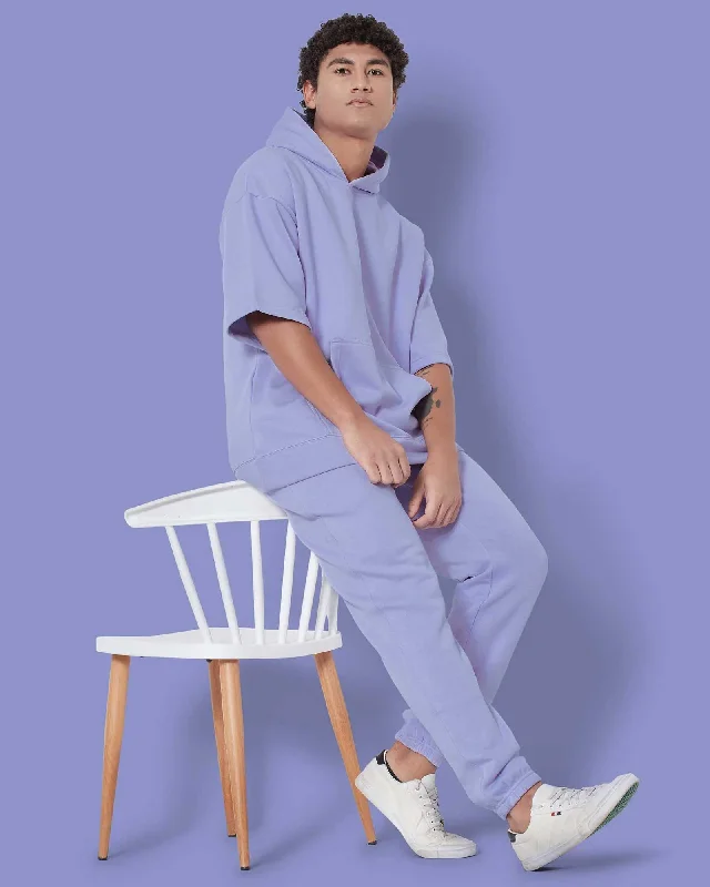 Massive Deals Crop Sleeves Oversized Hoodie: Periwinkle