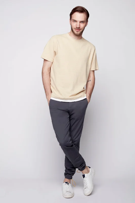 Weekend Price Cuts Galore ELTON -  Slim Fit Chinos (Convertible Joggers) - Dark Grey