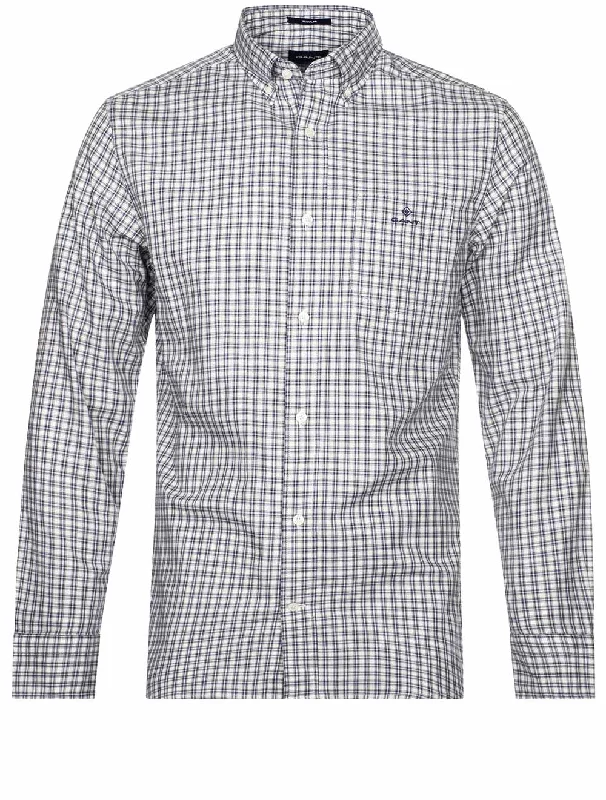 Weekend Offers That Please Regular Small Tartan Twill Shirt Eggshell