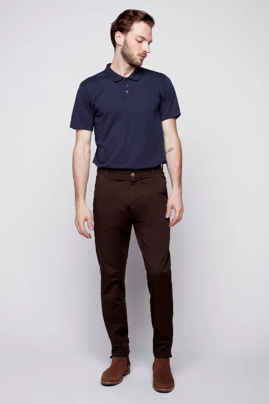 Weekend Shopping Bliss ELTON -  Slim Fit Chinos (Convertible Joggers) - Brown