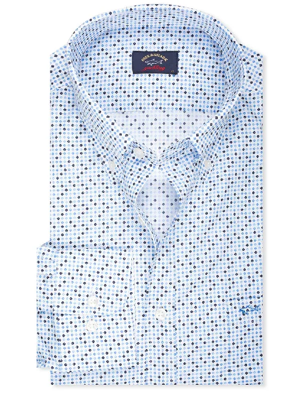 Year-End Sale Dot With Buttondown Shirt White