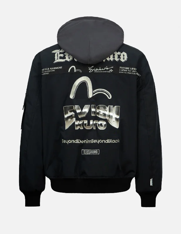 Midnight Madness Multi-Pocket Loose Fit Padded Bomber Jacket