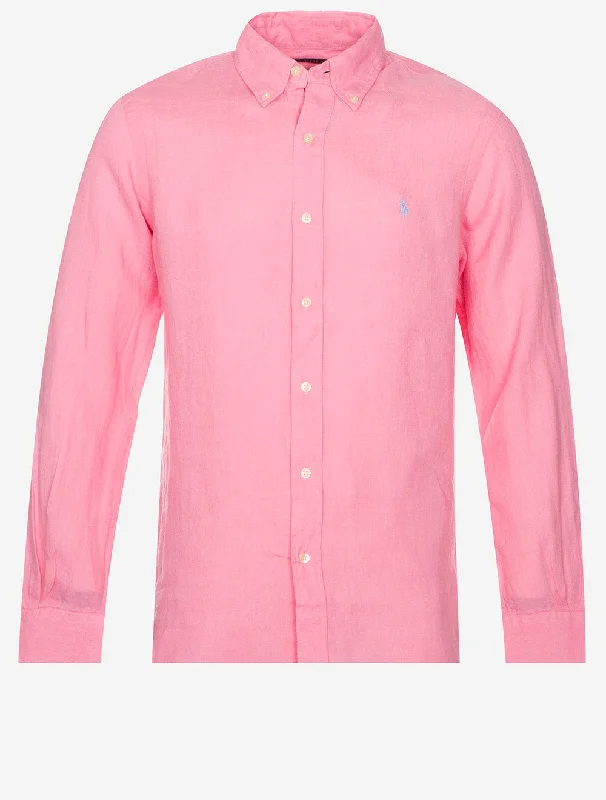 Daily Specials Custom Fit Linen Shirt Pink