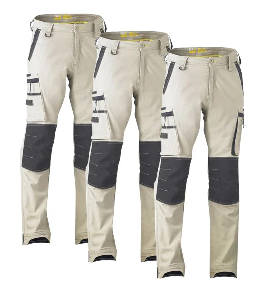 Final Clearance Bisley Flex & Move Stretch Utility Zip Cargo Pant BPC6330-1 (Pack of 3)