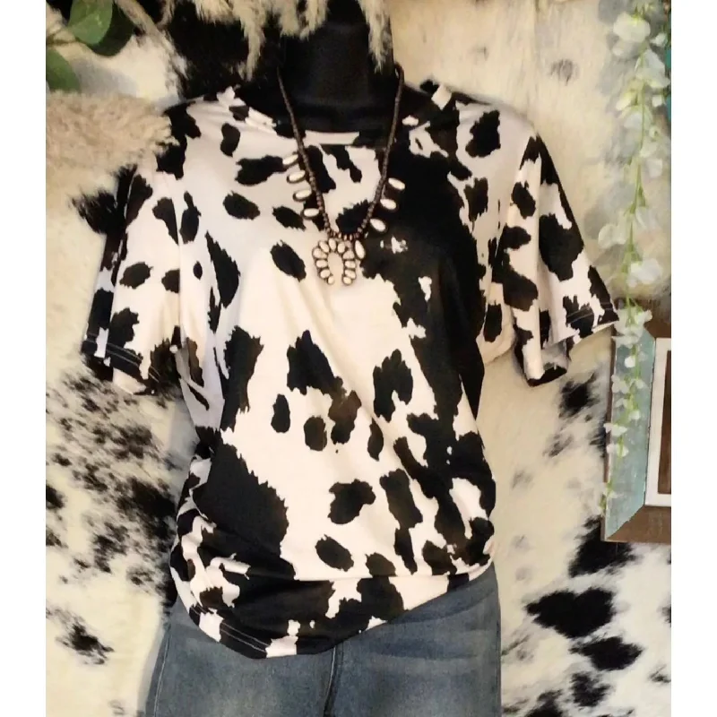 Grand Opening Sale Dark brown cow print top