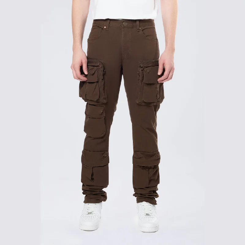 Weekend Savings Sensation Long Slim 5 Pocket Cargo Twill Pants - Bison
