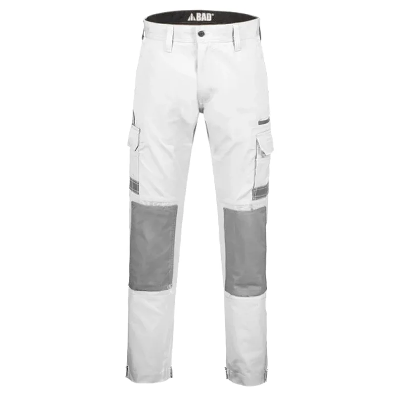 Weekend Discounts Worth Grabbing BAD ATTITUDE™ SLIM FIT WHITE PAINTERS WORK PANTS