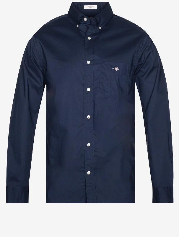 Overstock Regular Poplin Shirt Marine