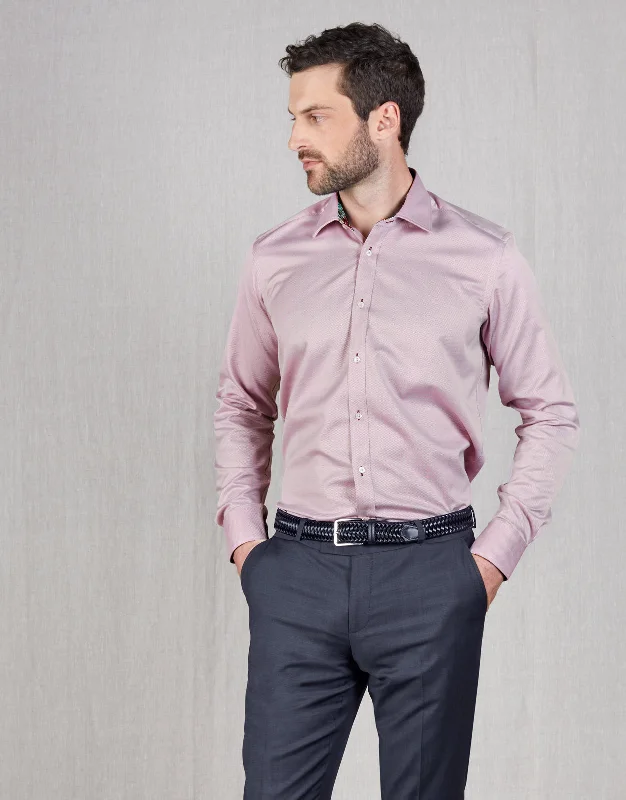 Price Slash Barbican Red Micro-Design Shirt