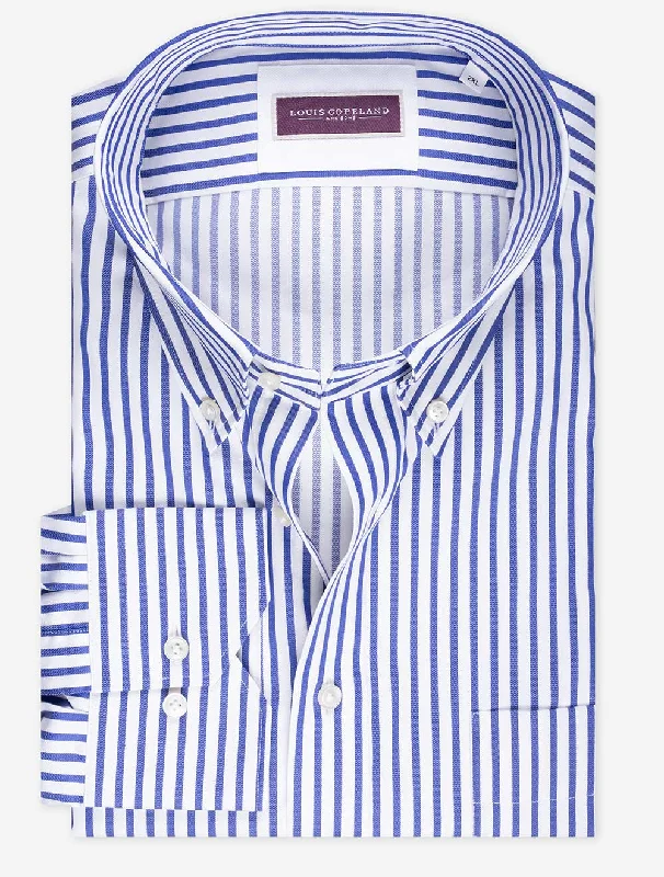 Online Only Banker Button Down Shirt Blue
