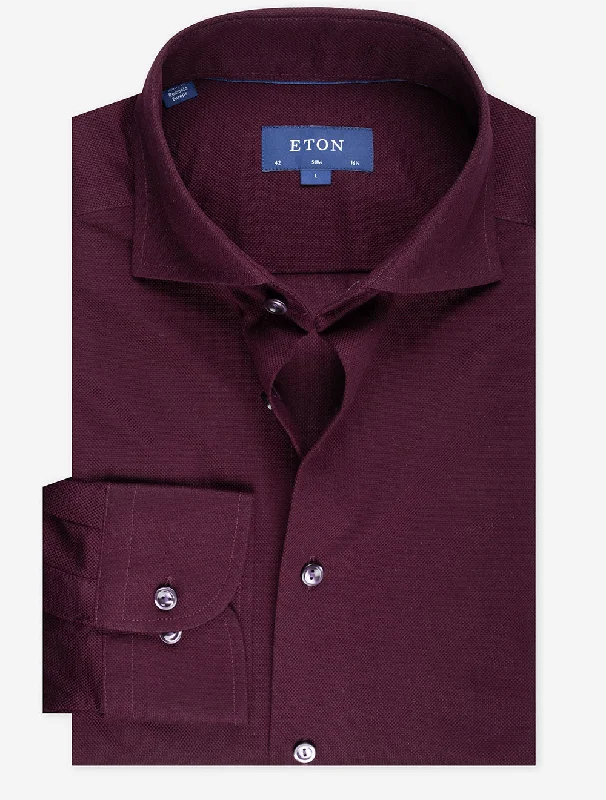 Deal of the Day Burgundy Pique Shirt