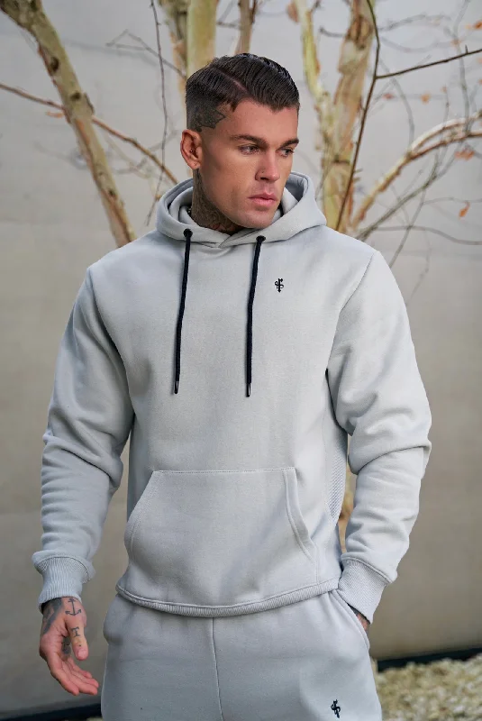 The Best Prices Father Sons Stone Grey Relaxed Fit Rib Panel Overhead Hoodie and Kangaroo Pocket - FSH721
