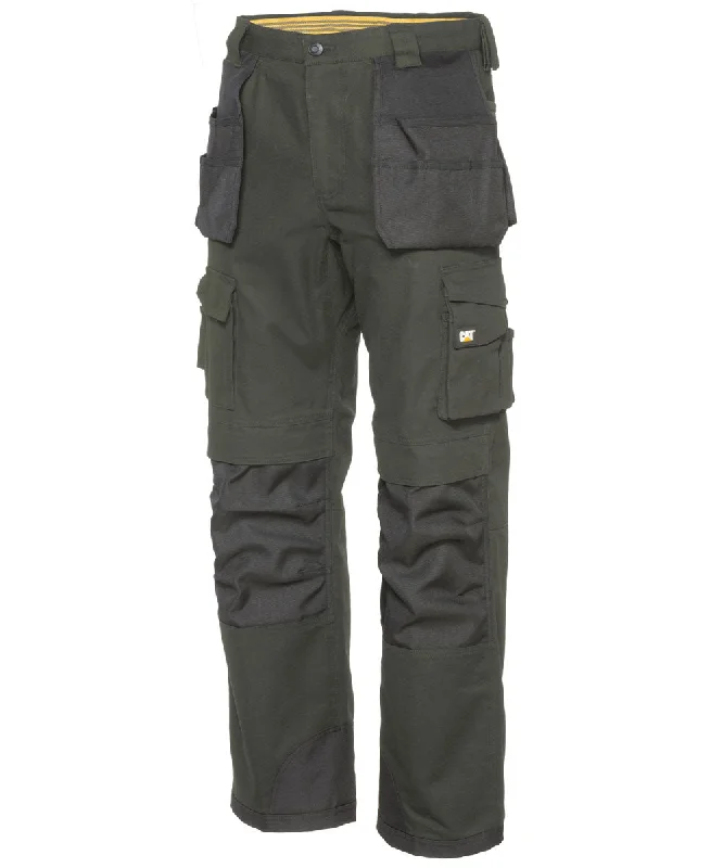 Great Deal Caterpillar Trademark Trousers (with holster pockets) - Army Moss