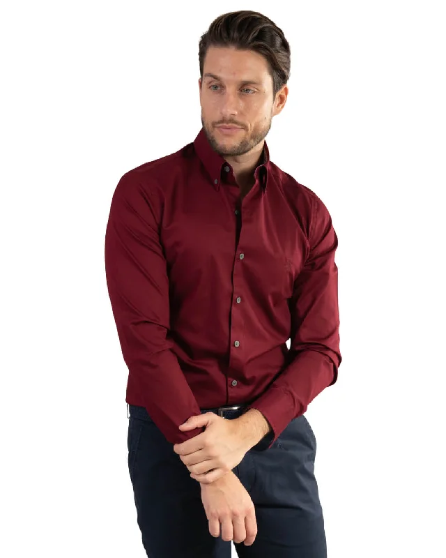 Major Deal Bordeaux Cotton Twill Button Down Shirt