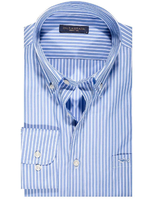 Discount Days Striped cotton shirt Blue