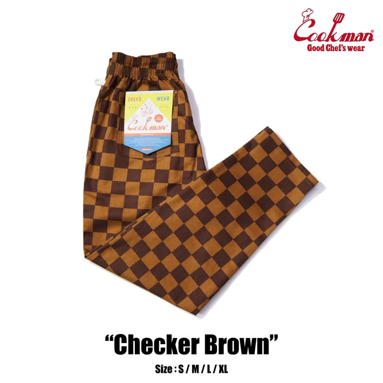 Shop and Save Cookman Chef Pants - Checker : Brown
