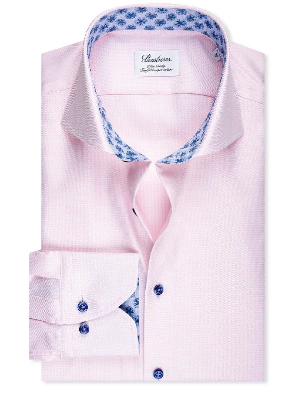 Flash Deals Contrast Floral Inlay Shirt Pink