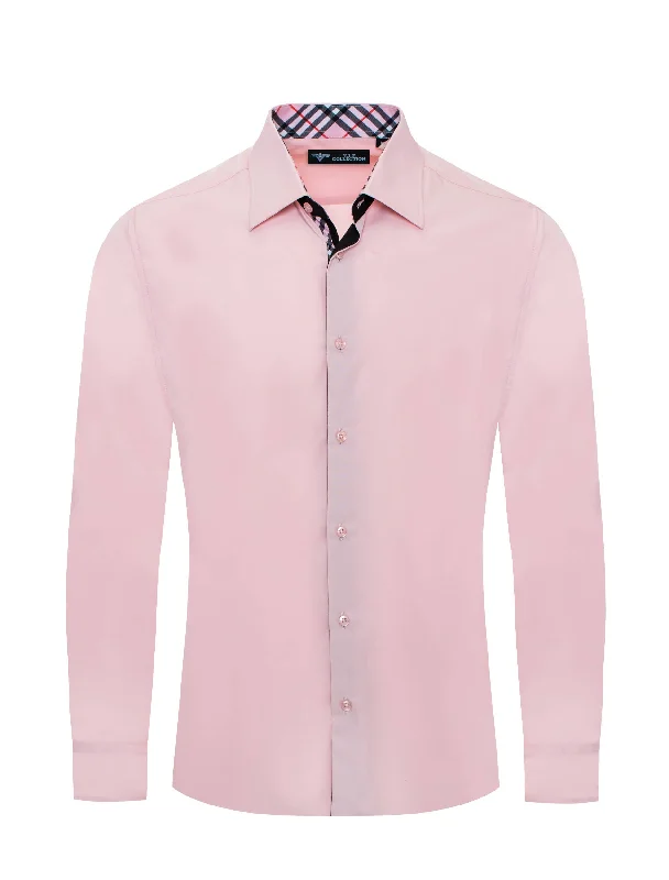 Deal of the Day VIP COLLECTION DS-01 PINK MEN'S DRESS SHIRT