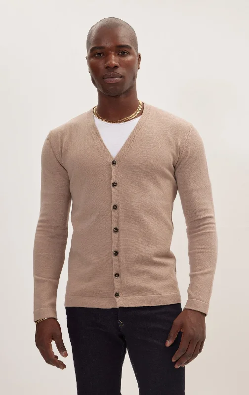 Shop and Save Classic V-neck Button Front Knit Shirt - Vizon