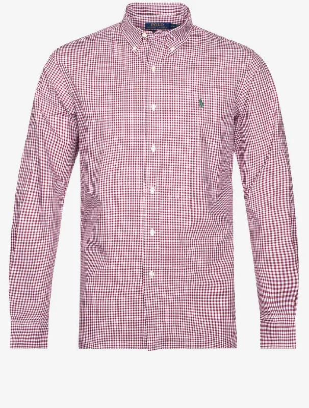 Weekend Bargains Galore Poplin Gingham Buttondown Shirt Wine