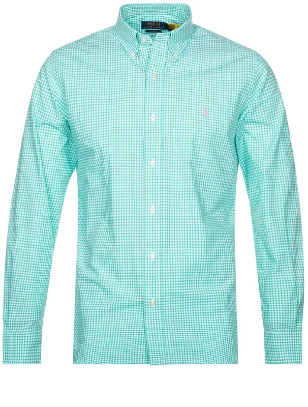 Weekend Discounts You Deserve Poplin Long Sleeve Sport Shirt Green