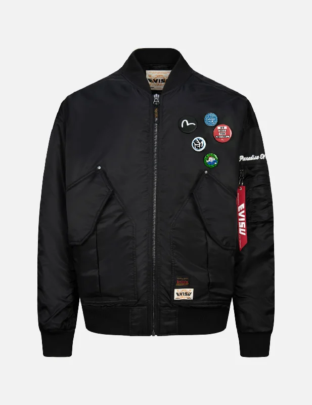 Extra Savings Logo Badges and Seagull Padded Embroidery Loose Fit MA-1 Padded Jacket