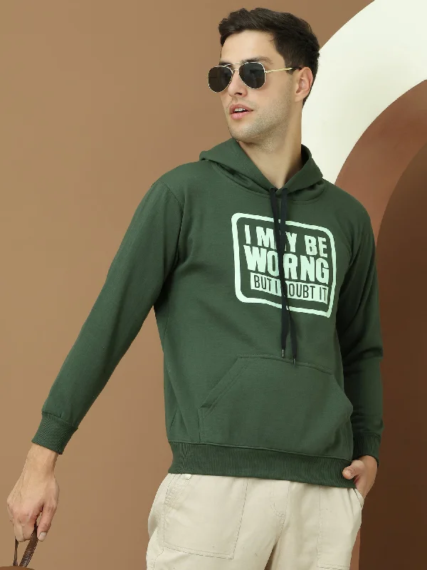 Discount Deals VimaL Jonney Regular Fit Green Printed Hoodie For Men
